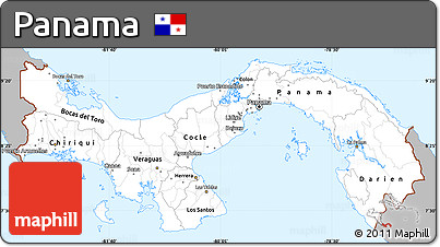 Gray Simple Map of Panama, single color outside