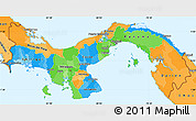 Political Simple Map of Panama, political shades outside