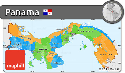 Political Simple Map of Panama, single color outside