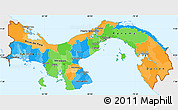 Political Simple Map of Panama, single color outside