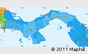 Political Shades Simple Map of Panama, political outside