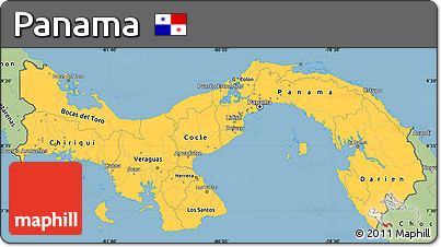 Savanna Style Simple Map of Panama