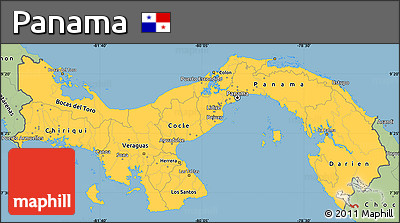 Savanna Style Simple Map of Panama