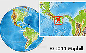 Physical Location Map of Veraguas, within the entire country