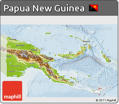 Physical 3D Map of Papua New Guinea, lighten