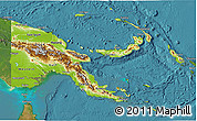 Physical 3D Map of Papua New Guinea, satellite outside