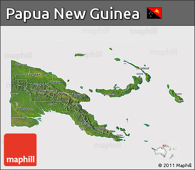Satellite 3D Map of Papua New Guinea, cropped outside