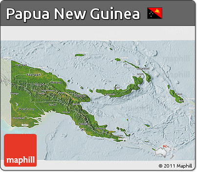Satellite 3D Map of Papua New Guinea, lighten