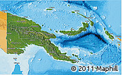 Satellite 3D Map of Papua New Guinea, political outside