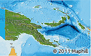 Satellite 3D Map of Papua New Guinea, political shades outside