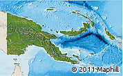 Satellite 3D Map of Papua New Guinea, shaded relief outside