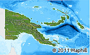 Satellite 3D Map of Papua New Guinea, single color outside, bathymetry sea