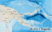 Shaded Relief 3D Map of Papua New Guinea, semi-desaturated, land only