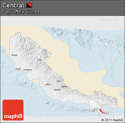 Classic Style 3D Map of Central, single color outside