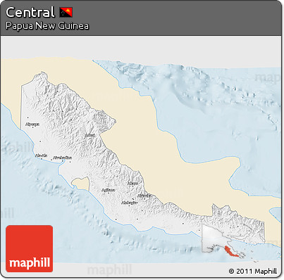 Classic Style 3D Map of Central, single color outside