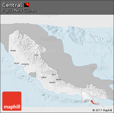 Gray 3D Map of Central, single color outside