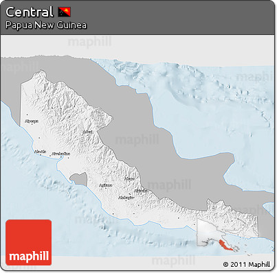 Gray 3D Map of Central, single color outside