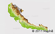 Physical 3D Map of Central, cropped outside