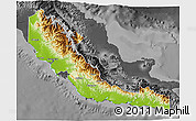 Physical 3D Map of Central, darken, desaturated