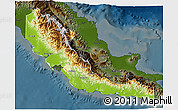 Physical 3D Map of Central, darken