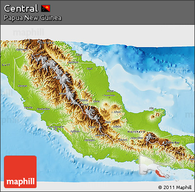 Physical 3D Map of Central