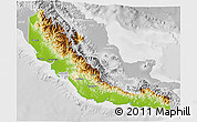 Physical 3D Map of Central, lighten, desaturated