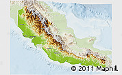 Physical 3D Map of Central, lighten