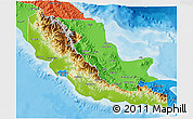 Physical 3D Map of Central, political outside