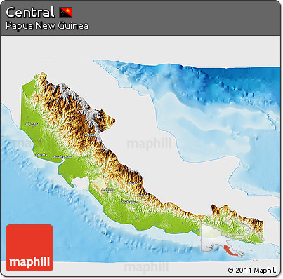 Physical 3D Map of Central, single color outside