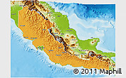 Political 3D Map of Central, physical outside