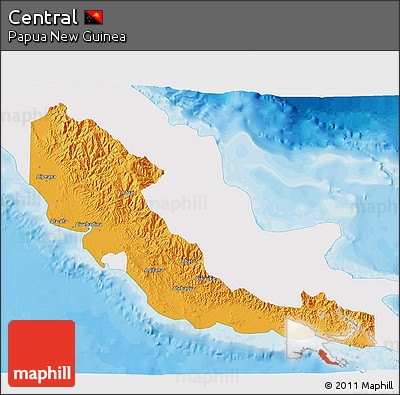 Political 3D Map of Central, single color outside