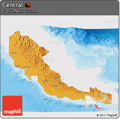 Political 3D Map of Central, single color outside
