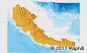 Political 3D Map of Central, single color outside