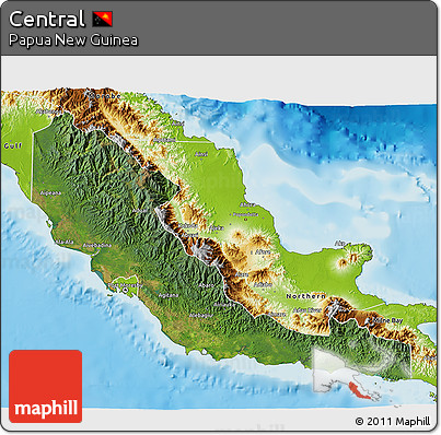 Satellite 3D Map of Central, physical outside