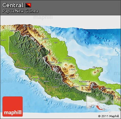 Satellite 3D Map of Central, physical outside