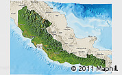 Satellite 3D Map of Central, shaded relief outside