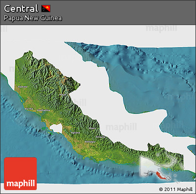 Satellite 3D Map of Central, single color outside