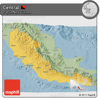 Savanna Style 3D Map of Central