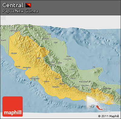 Savanna Style 3D Map of Central