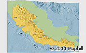 Savanna Style 3D Map of Central, single color outside