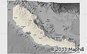 Shaded Relief 3D Map of Central, darken, desaturated