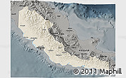 Shaded Relief 3D Map of Central, darken, semi-desaturated
