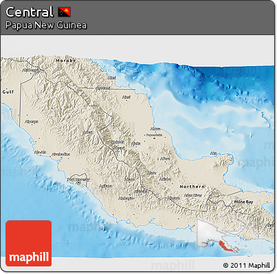 Shaded Relief 3D Map of Central