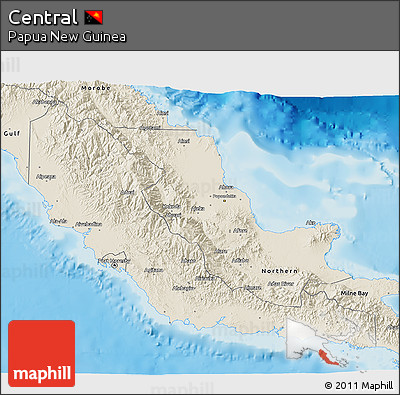 Shaded Relief 3D Map of Central