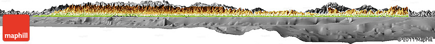 Physical Horizon Map of Central, darken, desaturated
