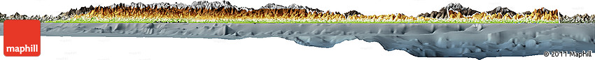 Physical Horizon Map of Central, darken, semi-desaturated