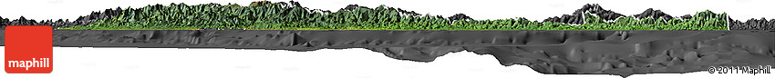 Satellite Horizon Map of Central, darken, desaturated
