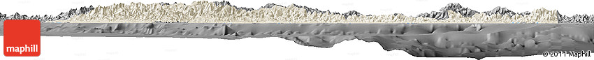 Shaded Relief Horizon Map of Central, darken, desaturated