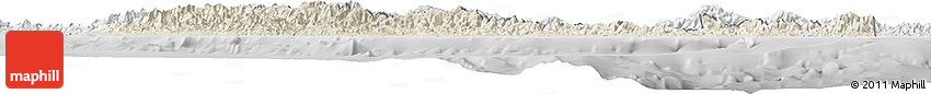 Shaded Relief Horizon Map of Central, lighten, desaturated