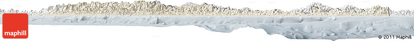 Shaded Relief Horizon Map of Central, lighten, semi-desaturated
